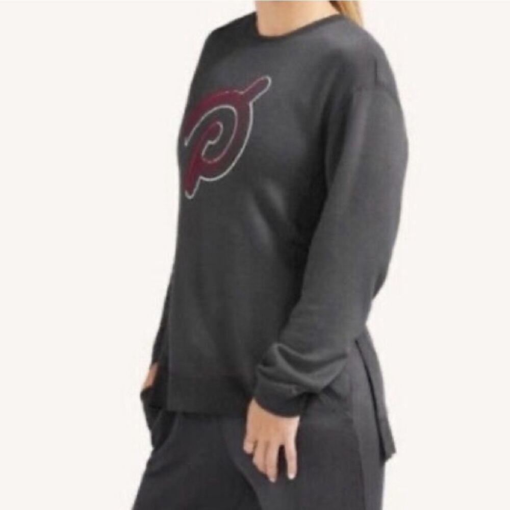 Peleton Gray Weekender Side Slit Pullover Sweater… - image 10